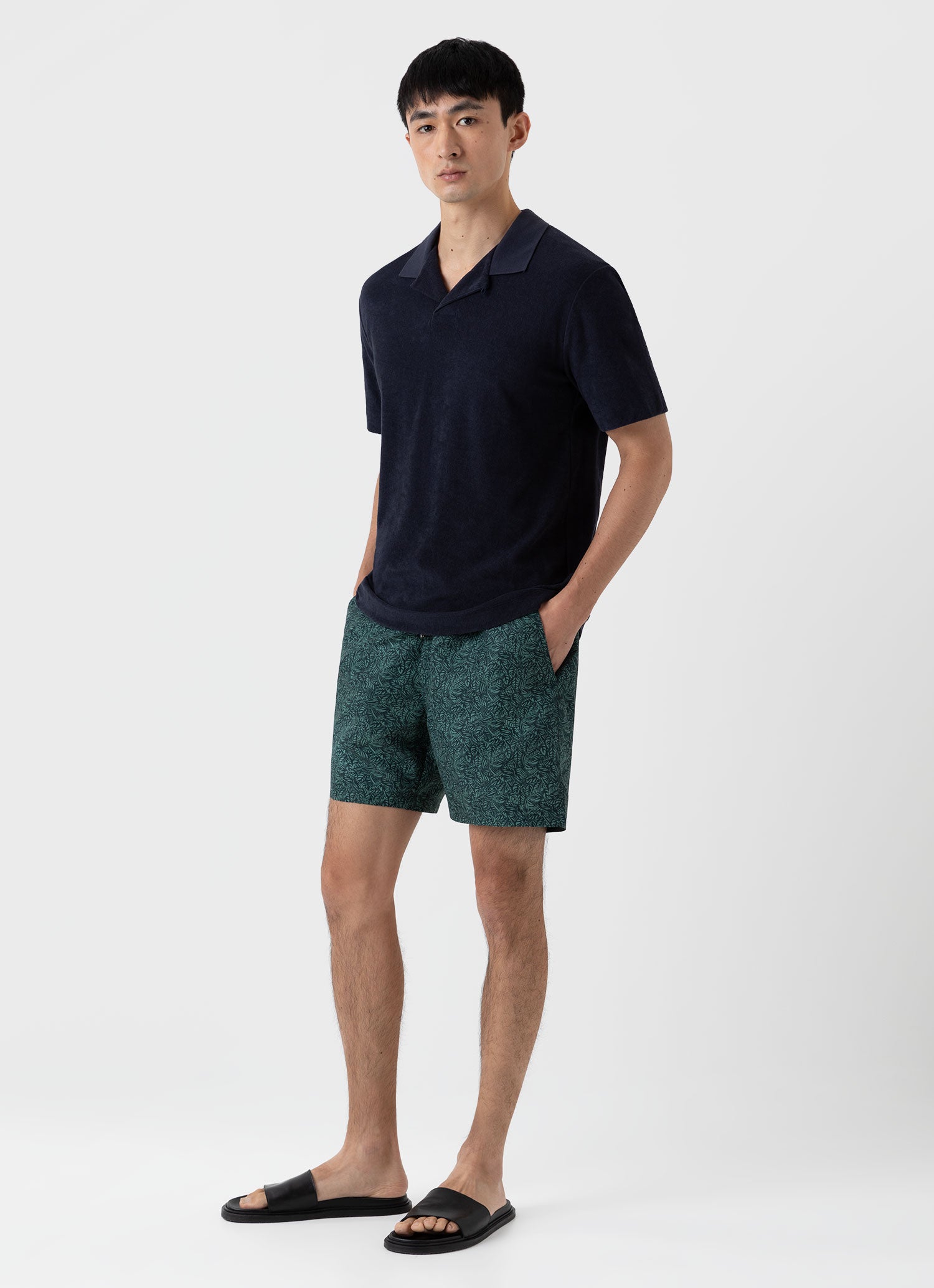 Men's Swimshort in Seaweed Tropics Print