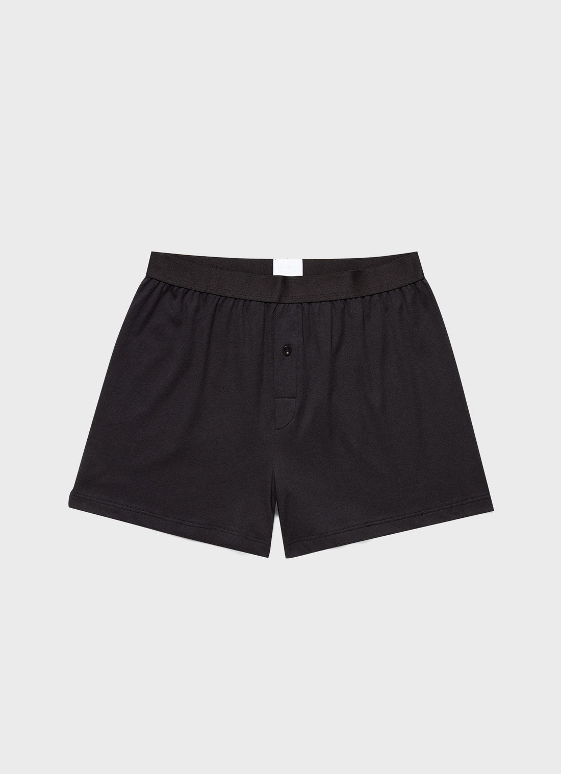 Men's Sea Island Cotton One-Button Shorts in Black