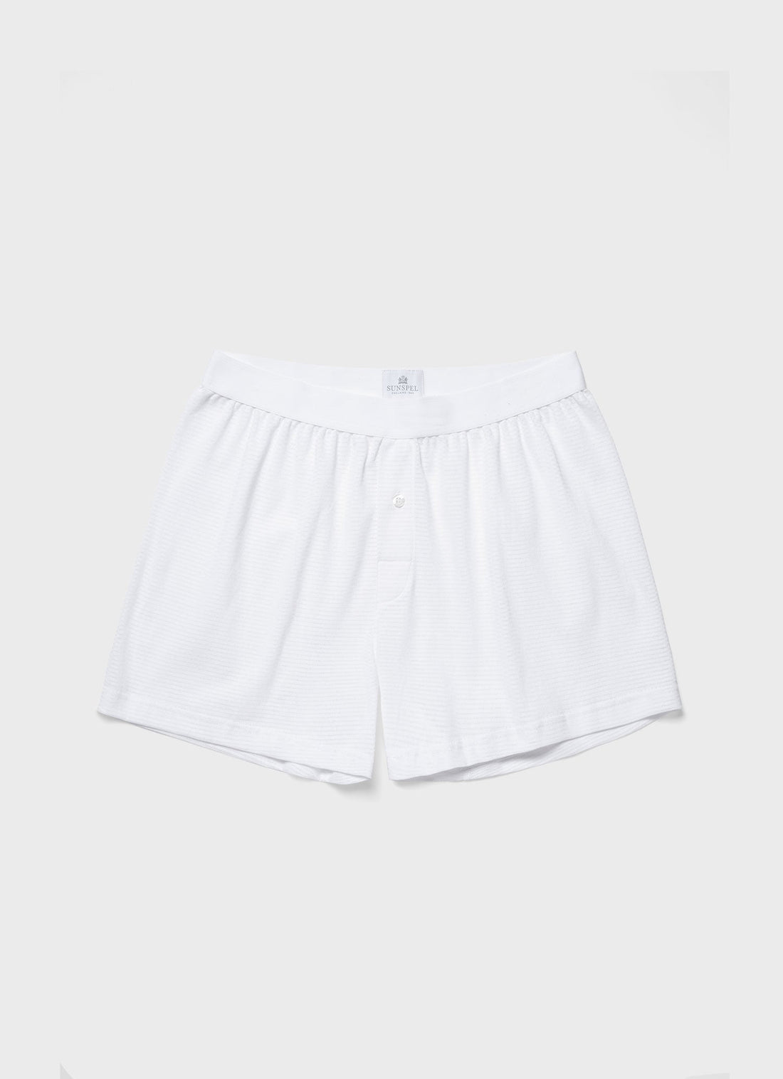 Men's Cellular Cotton One-Button Shorts in White