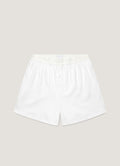 Men's Sea Island Cotton One-Button Boxer Short in White