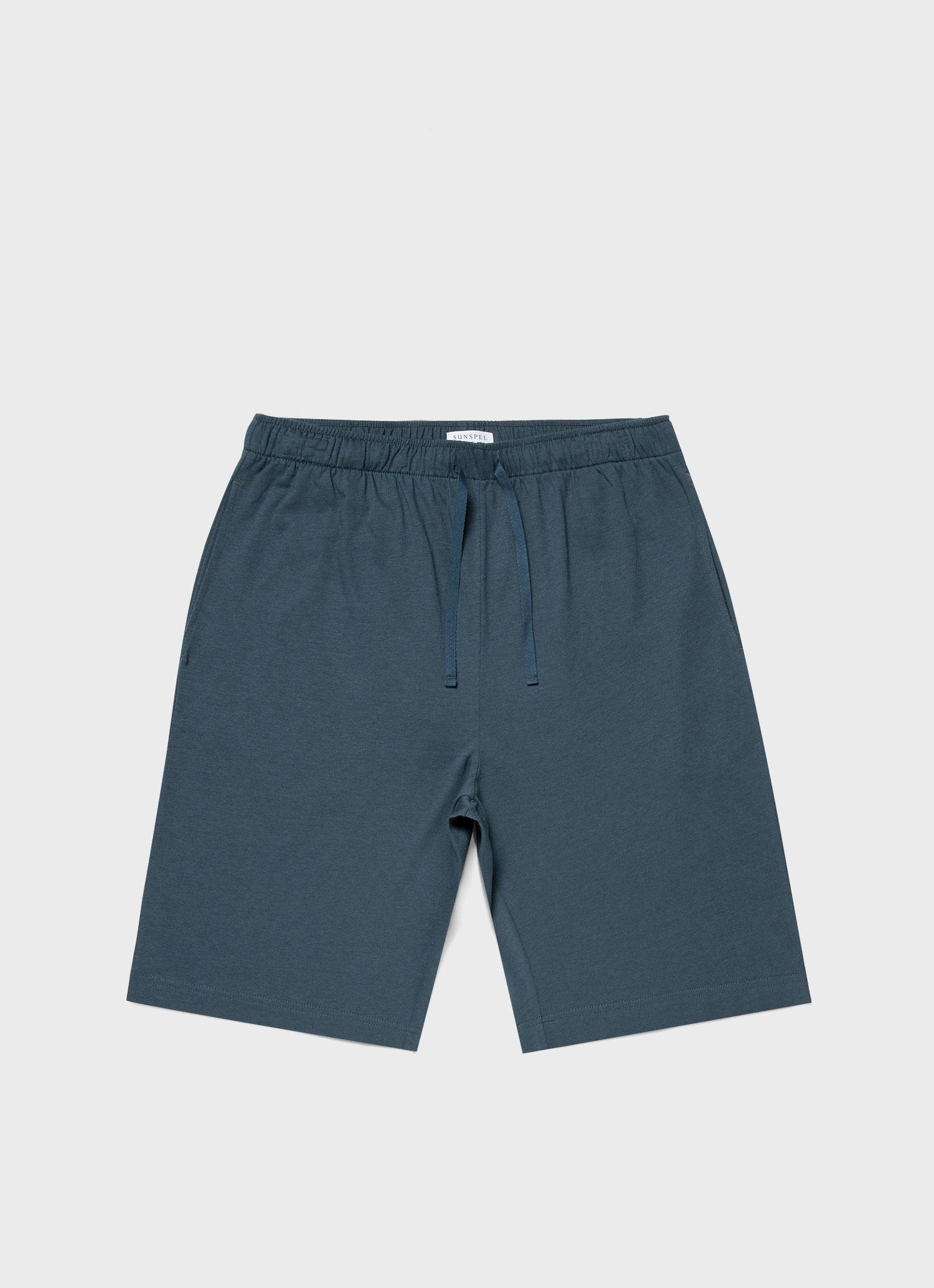 Men's Cotton Modal Lounge Shorts in Dark Petrol