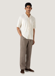 Men's Undyed Towelling Camp Collar Shirt in Undyed