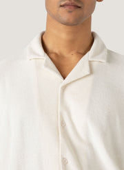 Men's Undyed Towelling Camp Collar Shirt in Undyed