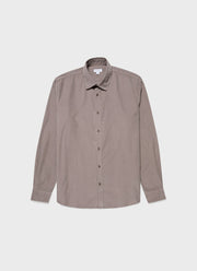 Men's Fine Cord Shirt in Umber Brown