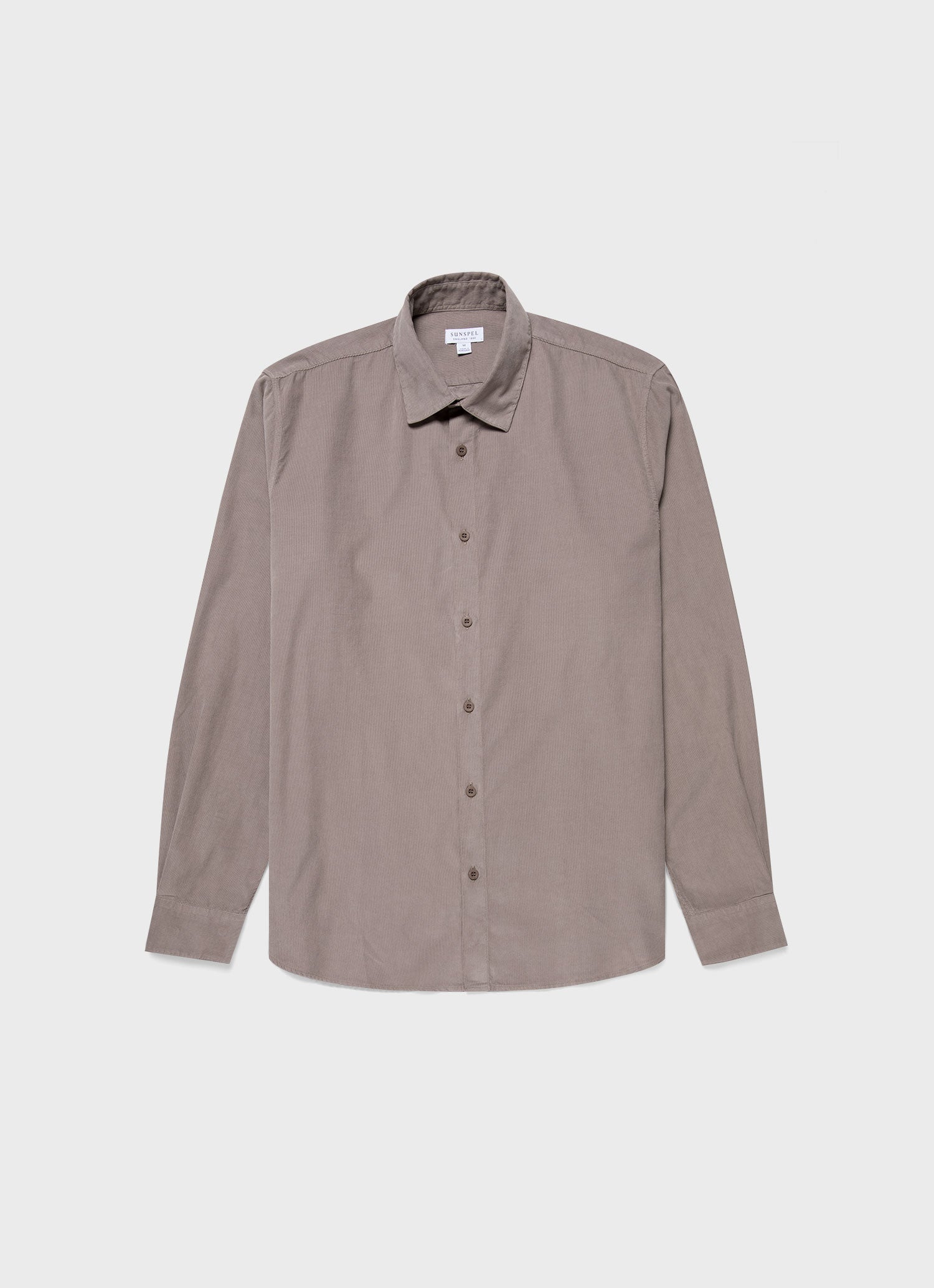 Men's Fine Cord Shirt in Umber Brown
