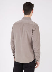 Men's Fine Cord Shirt in Umber Brown