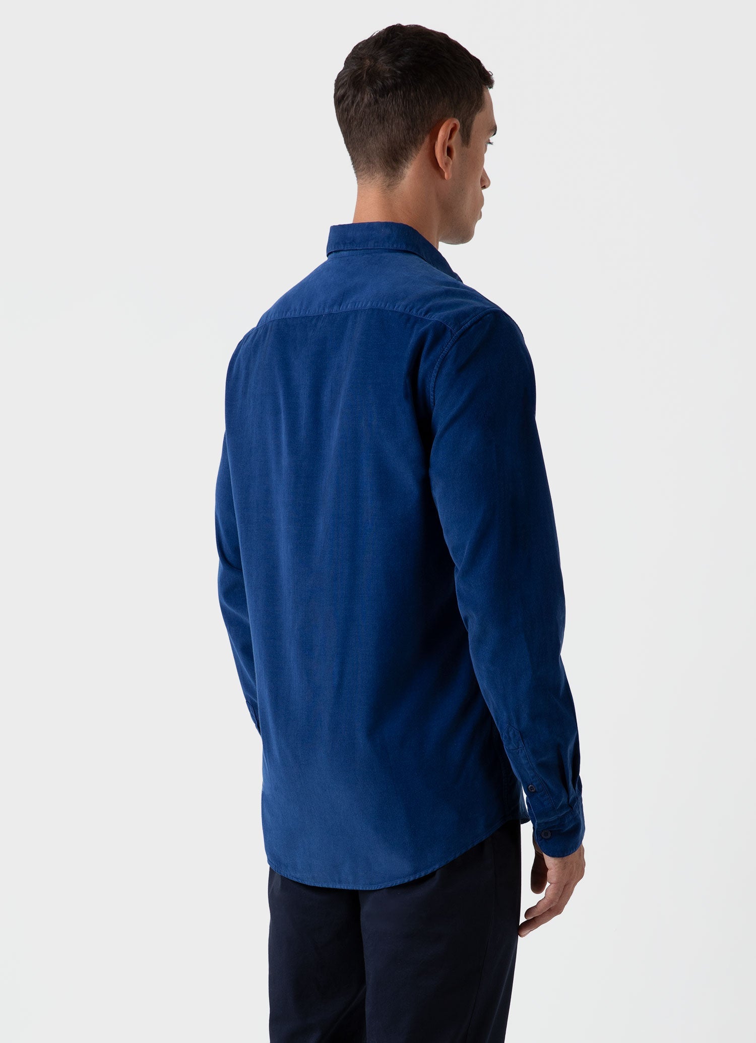 Men's Fine Cord Shirt in Space Blue