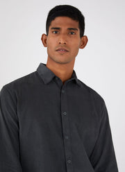Men's Fine Cord Shirt in Anthracite