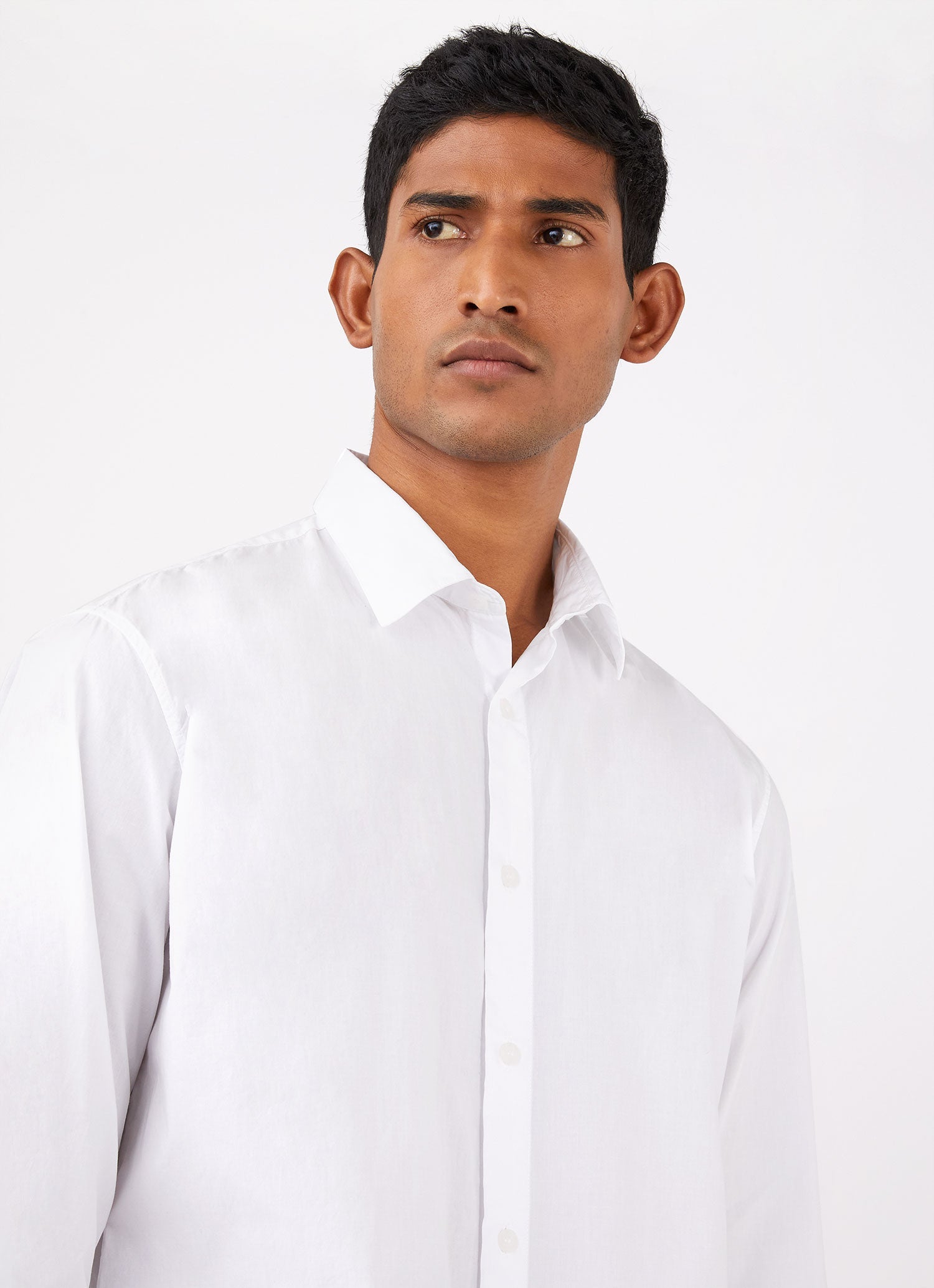 Men's Poplin Casual Shirt in White
