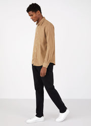 Men's Fine Cord Shirt in Stone