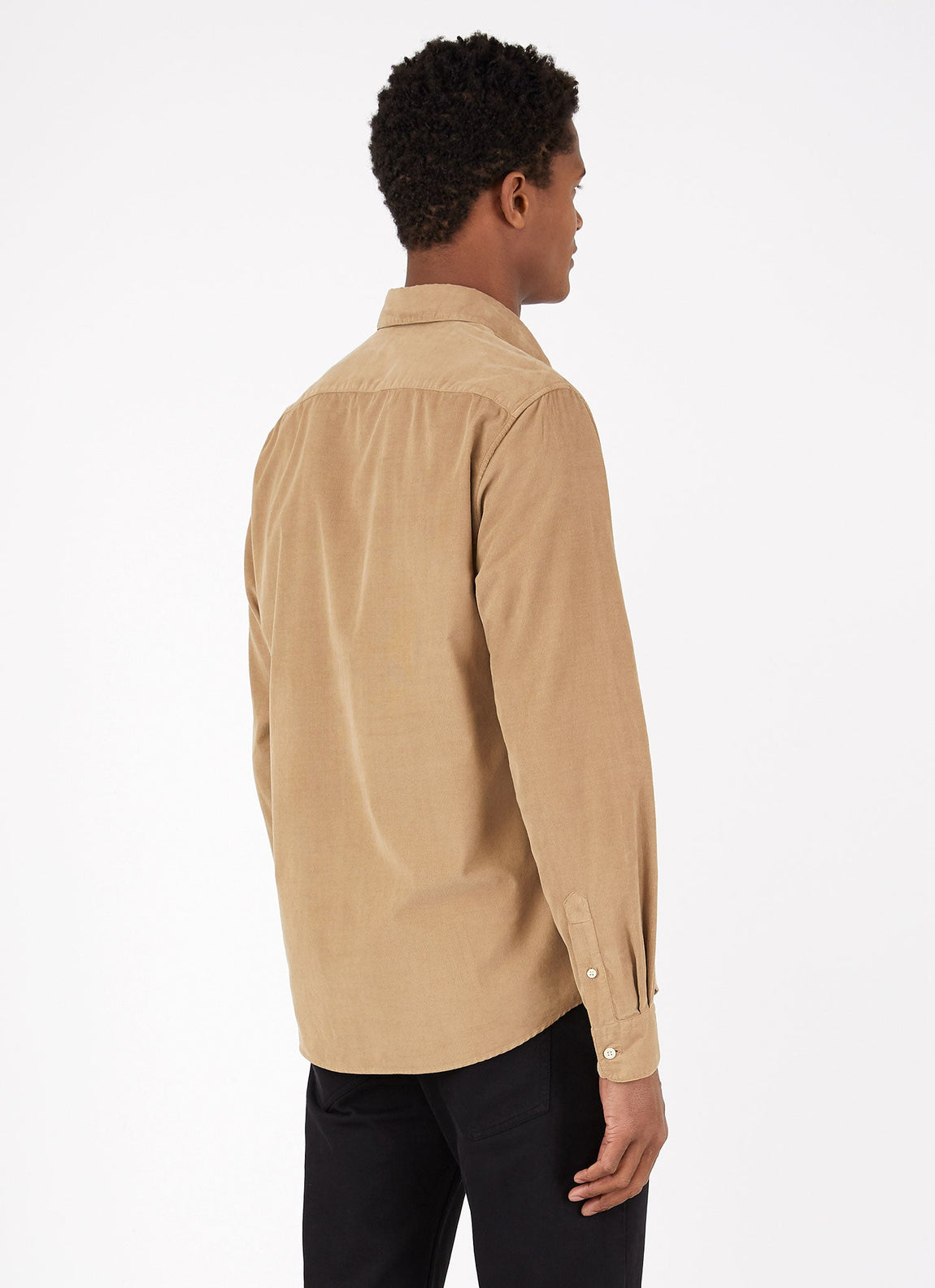Men's Fine Cord Shirt in Stone