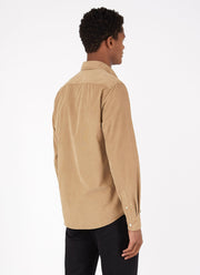 Men's Fine Cord Shirt in Stone