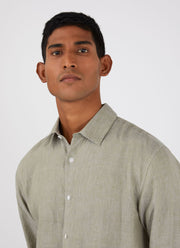 Men's Linen Shirt in Stone