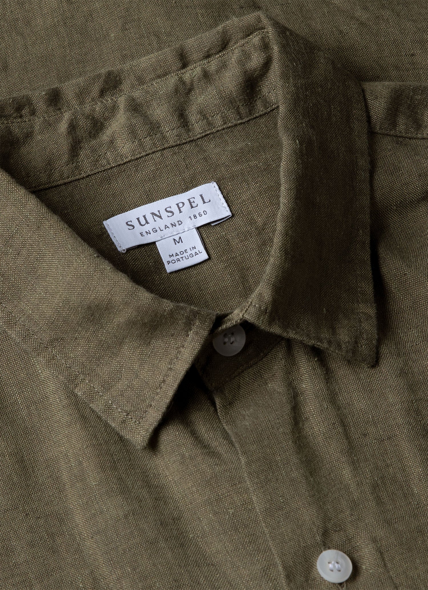 Men's Short Sleeve Linen Shirt in Khaki