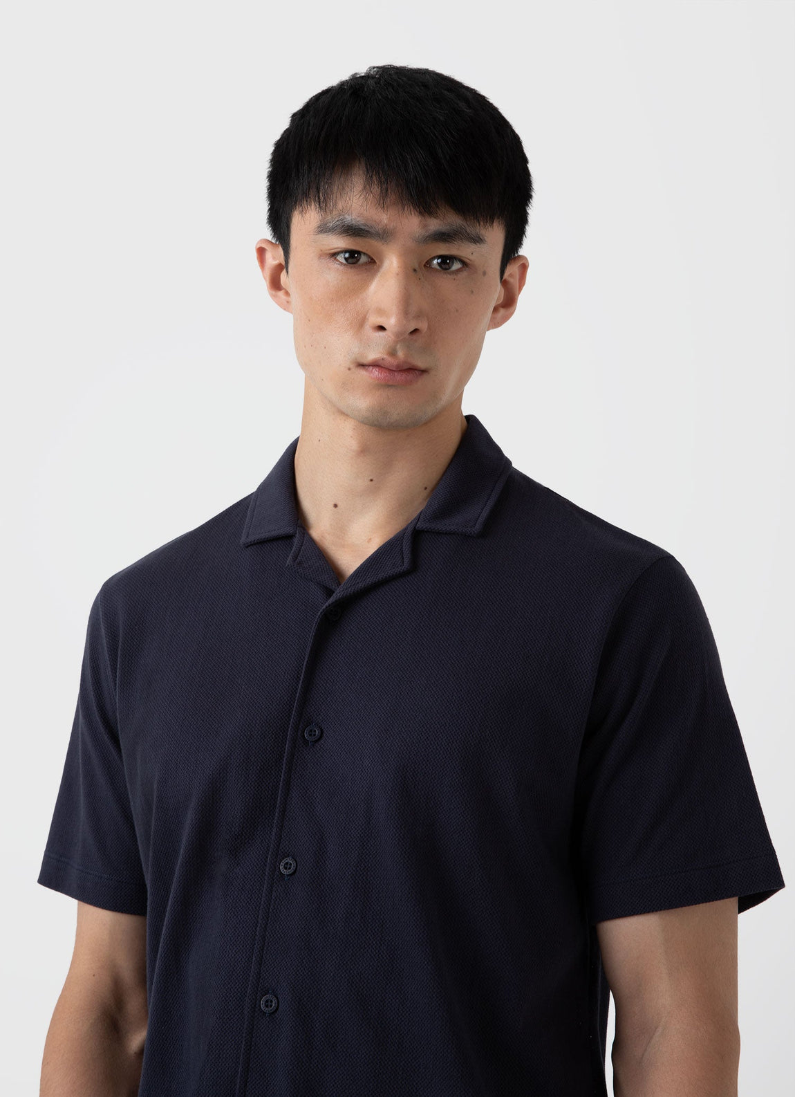 Men's Riviera Camp Collar Shirt in Navy