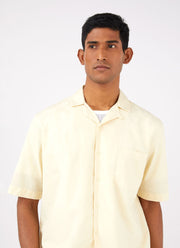 Men's Poplin Camp Collar Shirt in Lemon