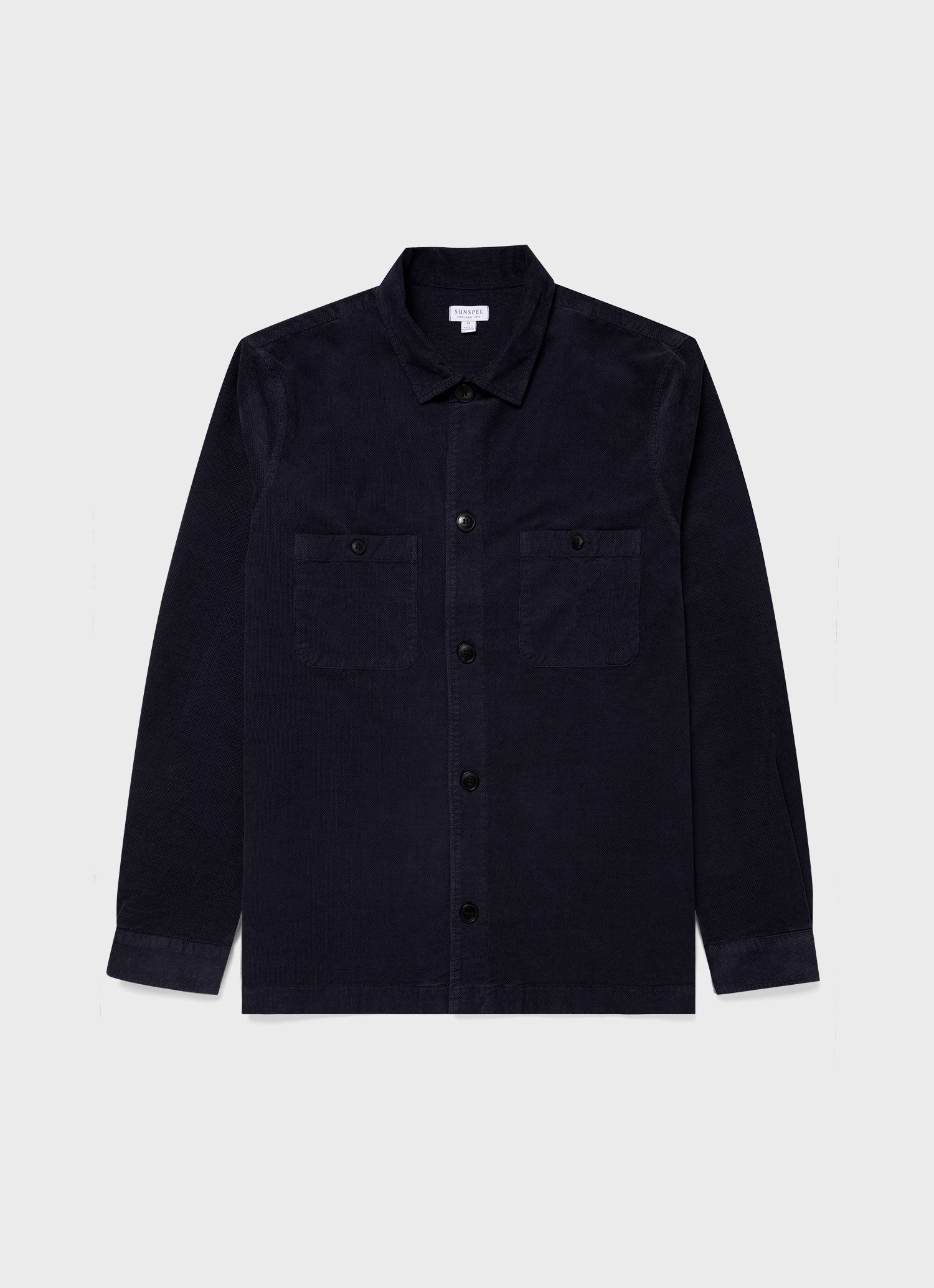 Men's Cellular Cord Overshirt in Navy