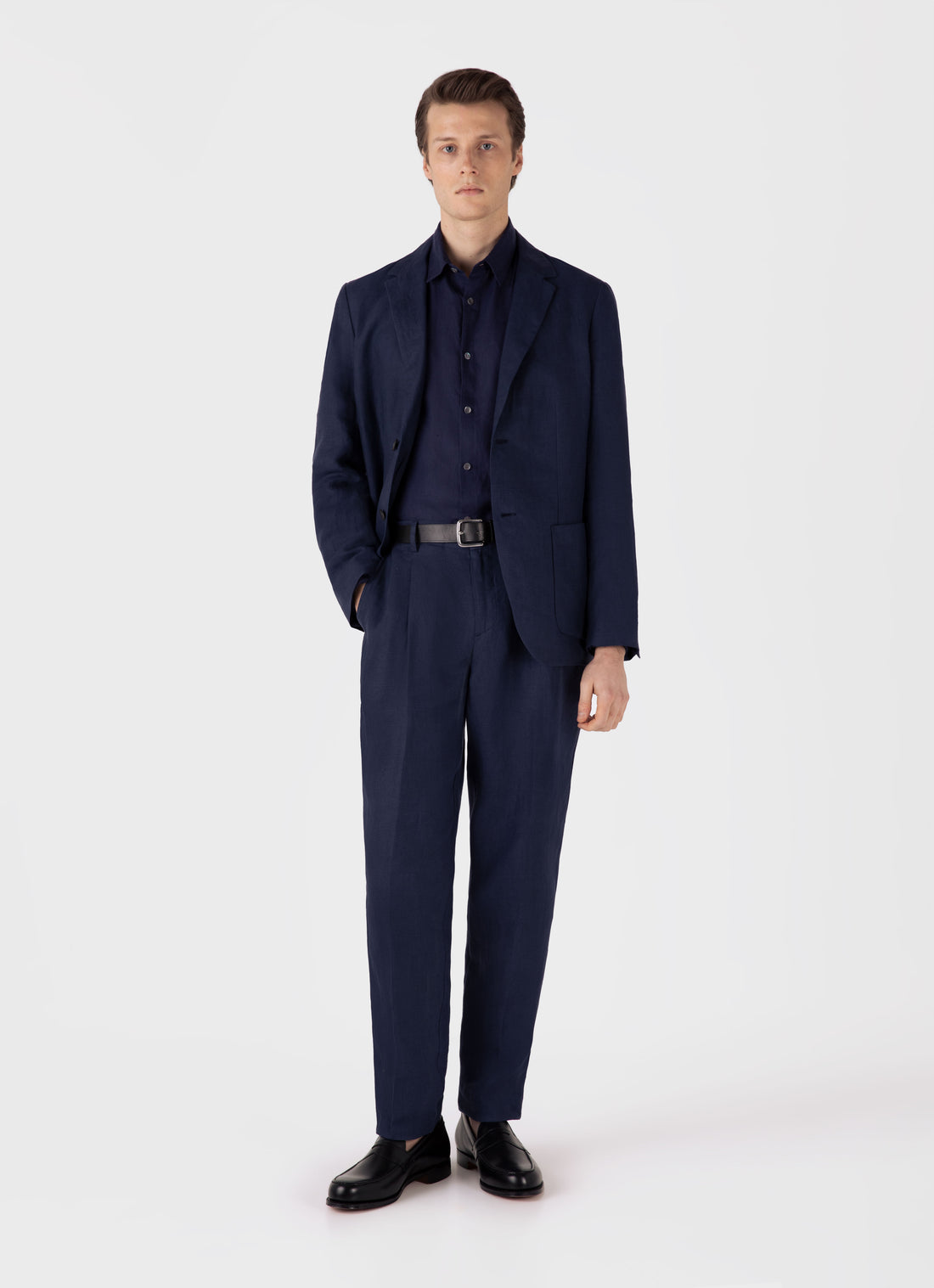 Men's Linen Shirt in Navy