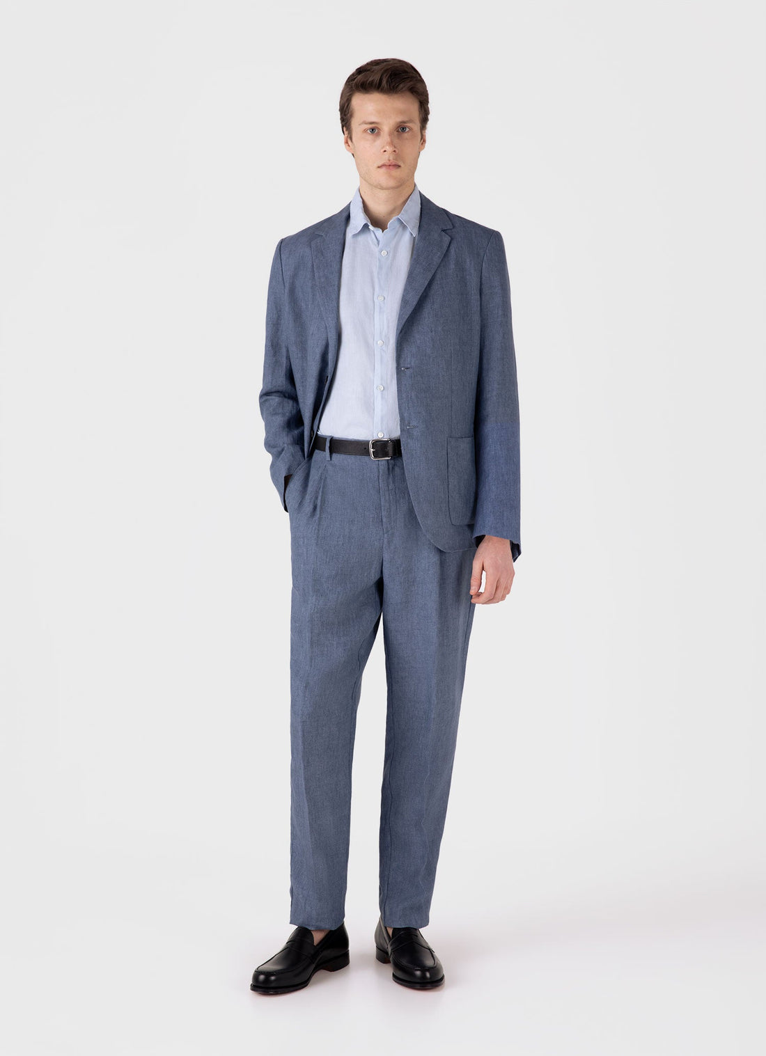 Men's Linen Shirt in Light Blue