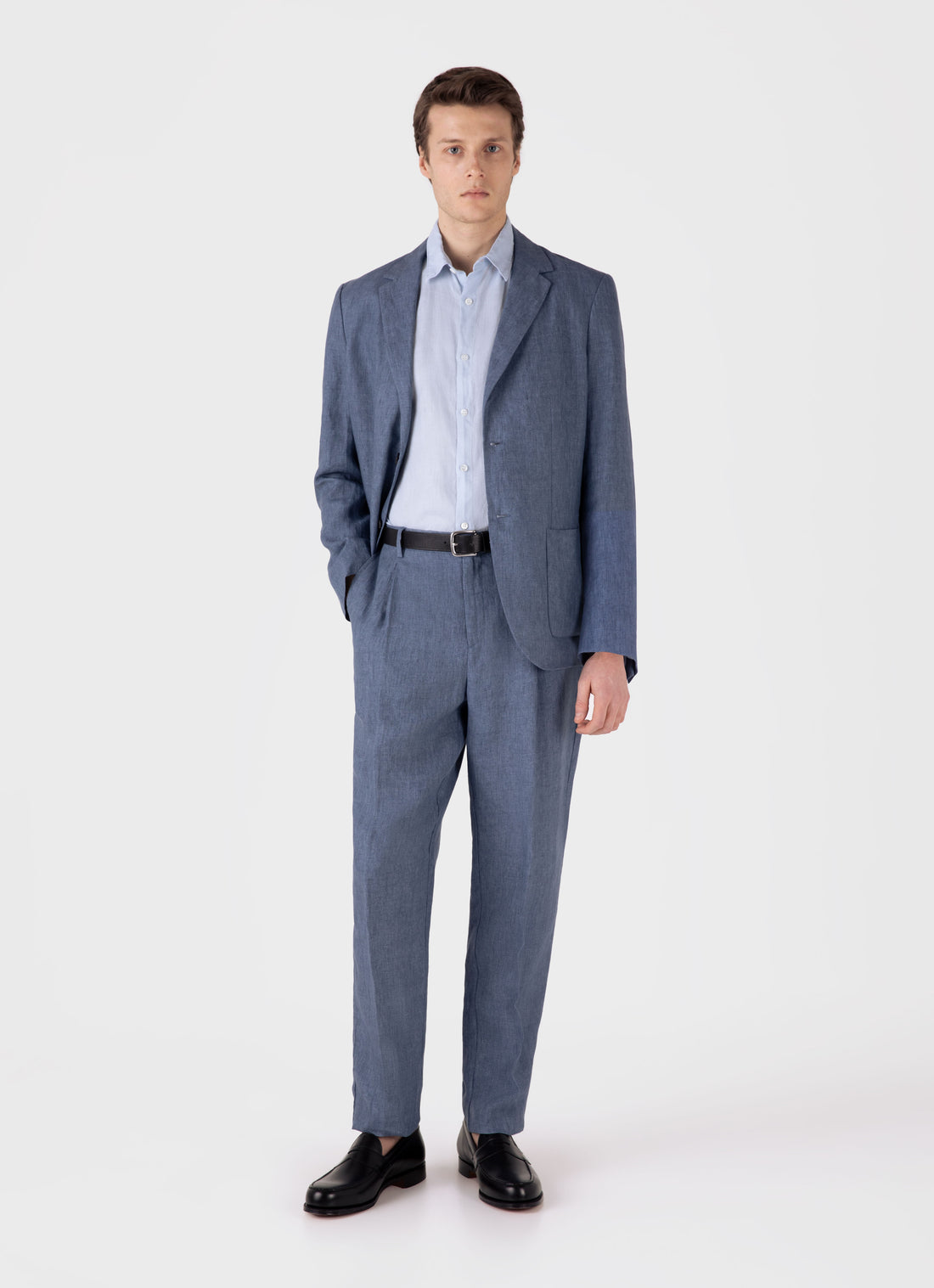 Men's Linen Shirt in Light Blue