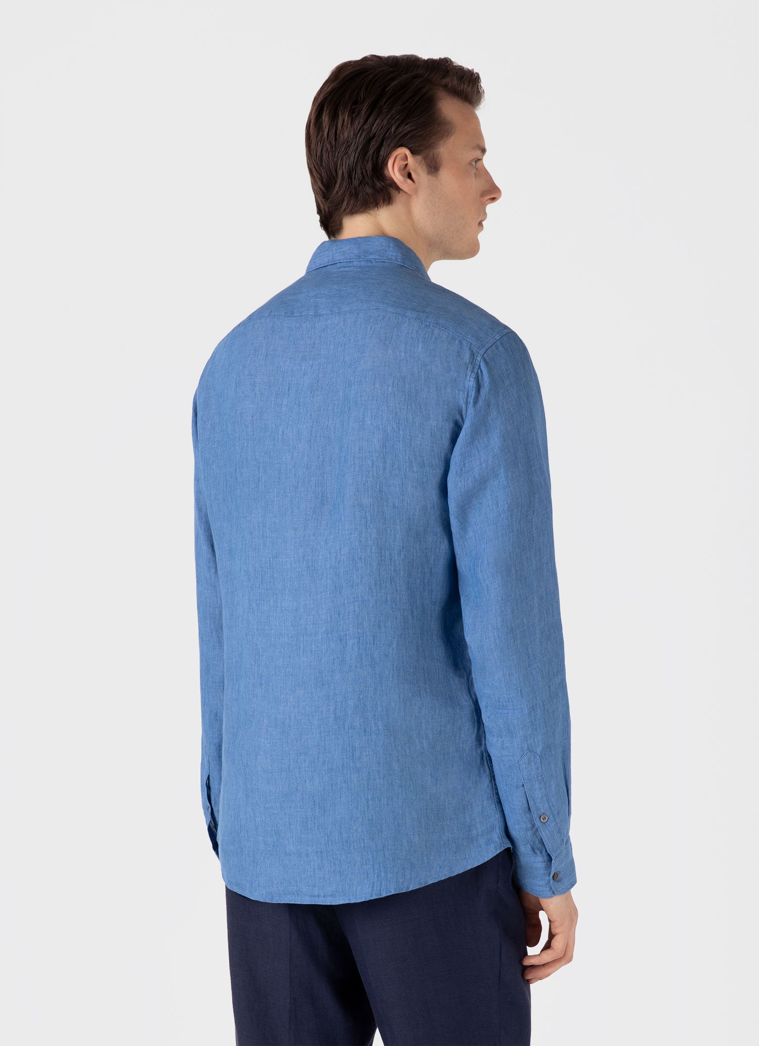 Men's Linen Shirt in Cool Blue