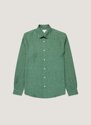 Men's Linen Shirt in Bright Green