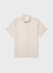 Men's Short Sleeve Vintage Stripe Shirt in Vintage Blue/Ecru