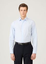 Men's Cutaway Collar Shirt in White/Light Blue