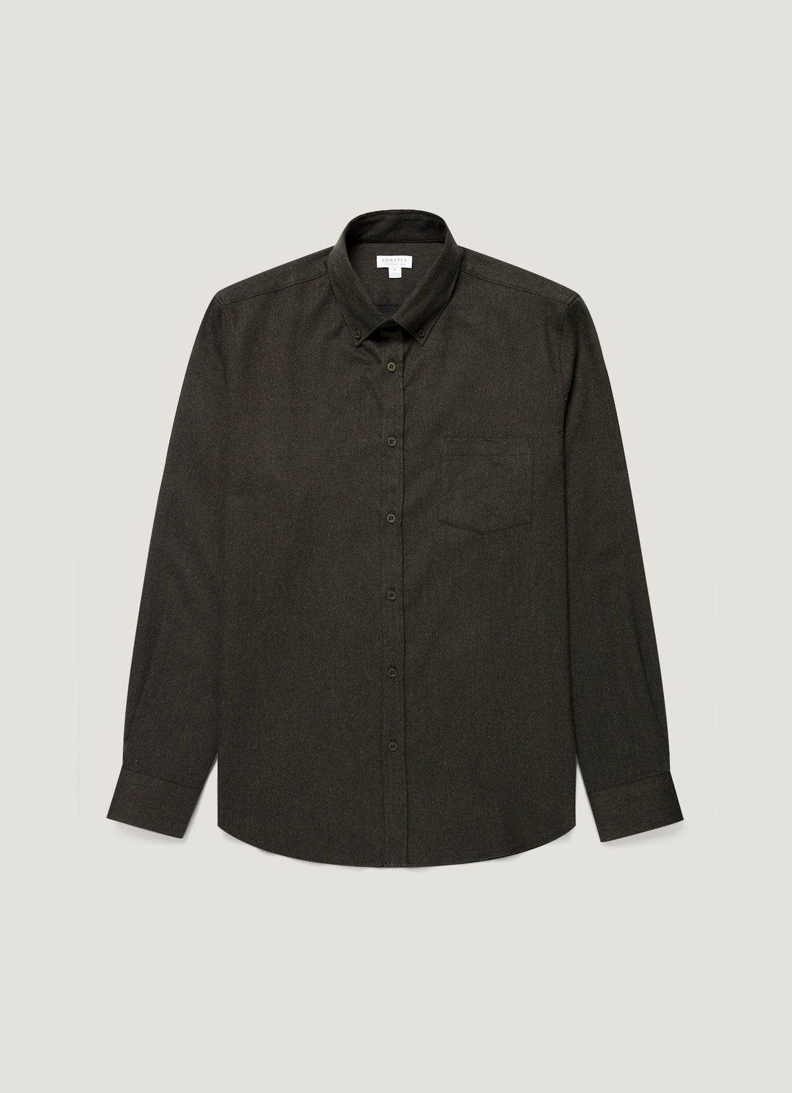 Men's Button Down Flannel Shirt in Loden Green