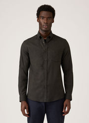 Men's Button Down Flannel Shirt in Loden Green