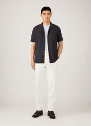 Men's Riviera Camp Collar Shirt in Navy