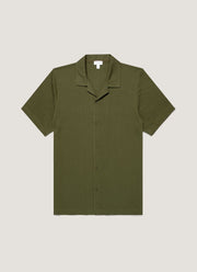 Men's Riviera Camp Collar Shirt in Deep Olive