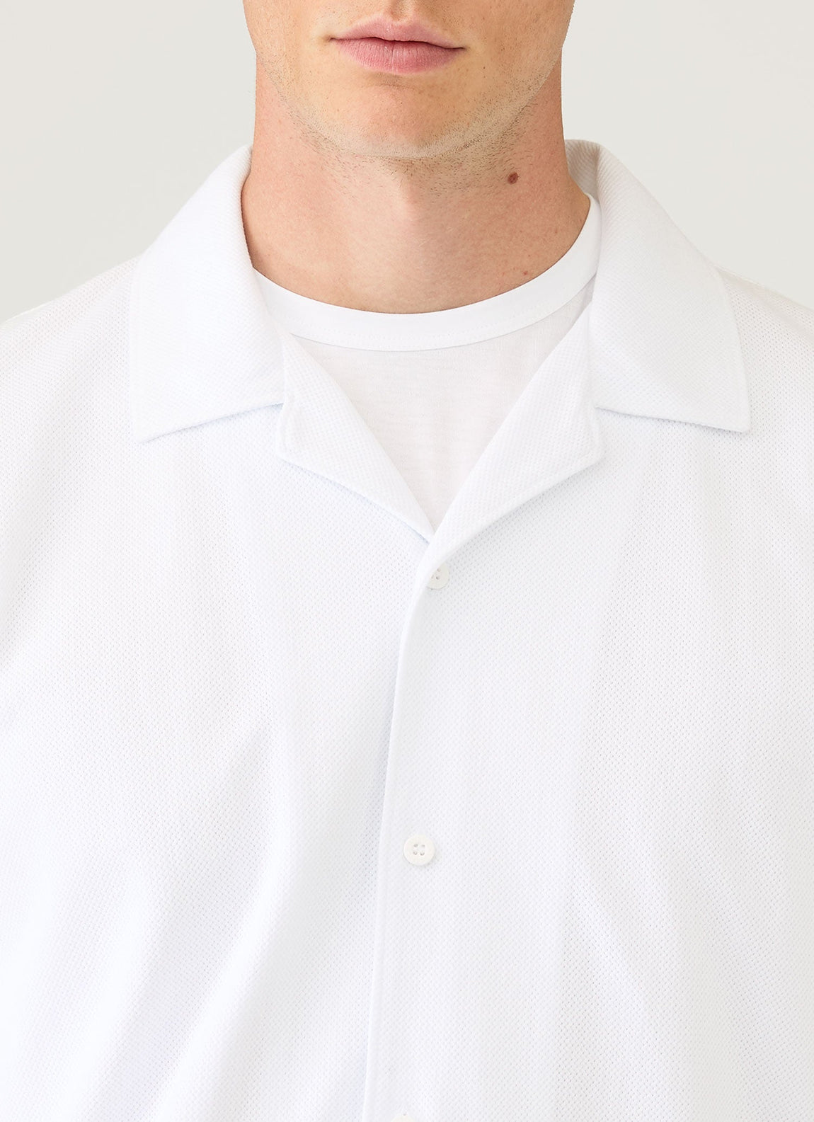 Men's Riviera Camp Collar Shirt in White