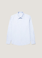 Men's Poplin Shirt in Sky Blue/White/Navy