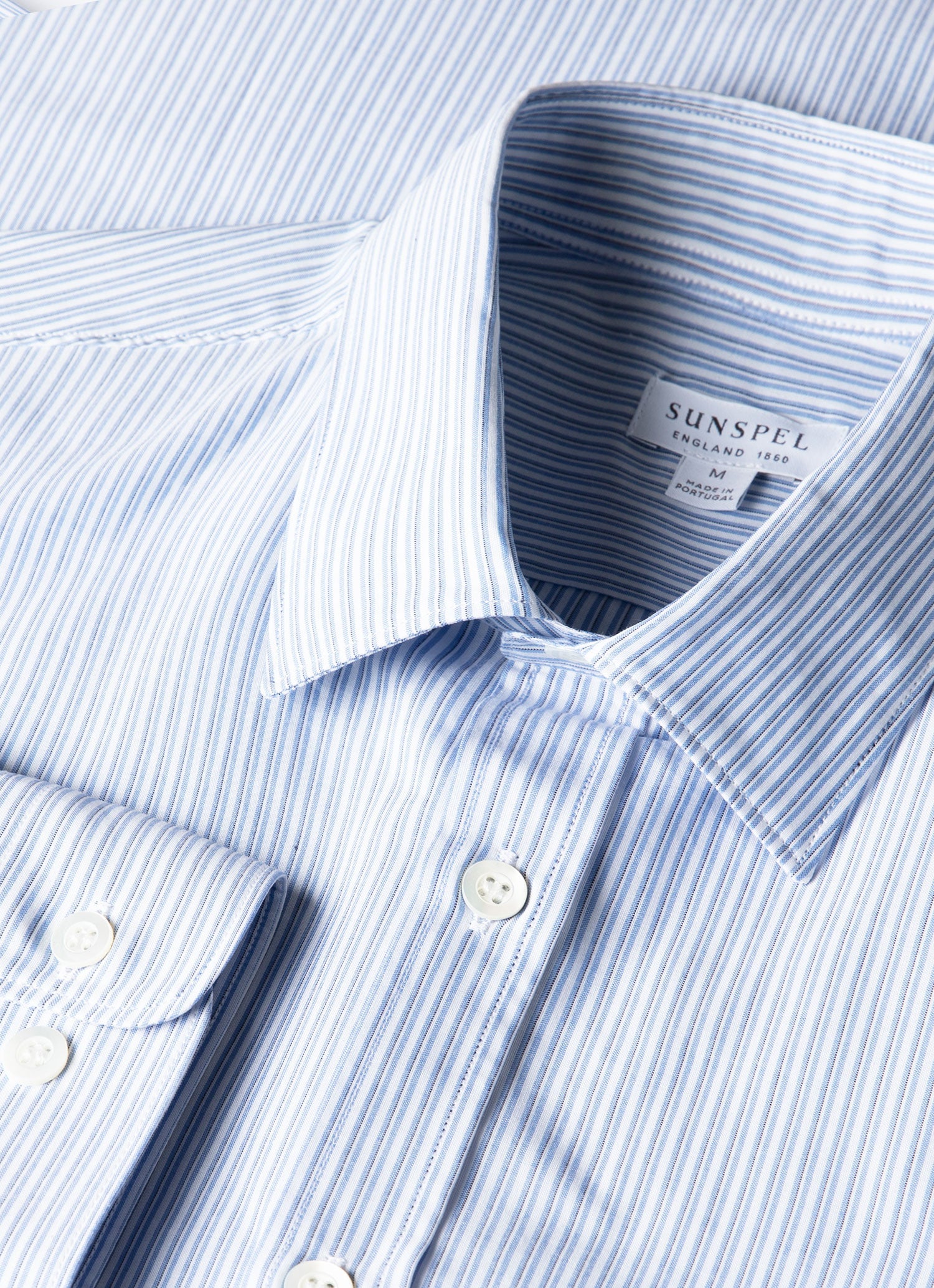 Men's Poplin Shirt in White/Blue/Navy