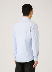 Men's Poplin Shirt in White/Blue/Navy