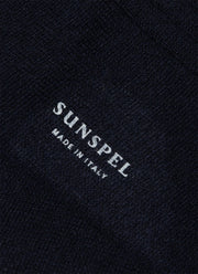 Men's Cashmere Ribbed Socks in Navy