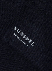 Men's Cashmere Ribbed Socks in Navy