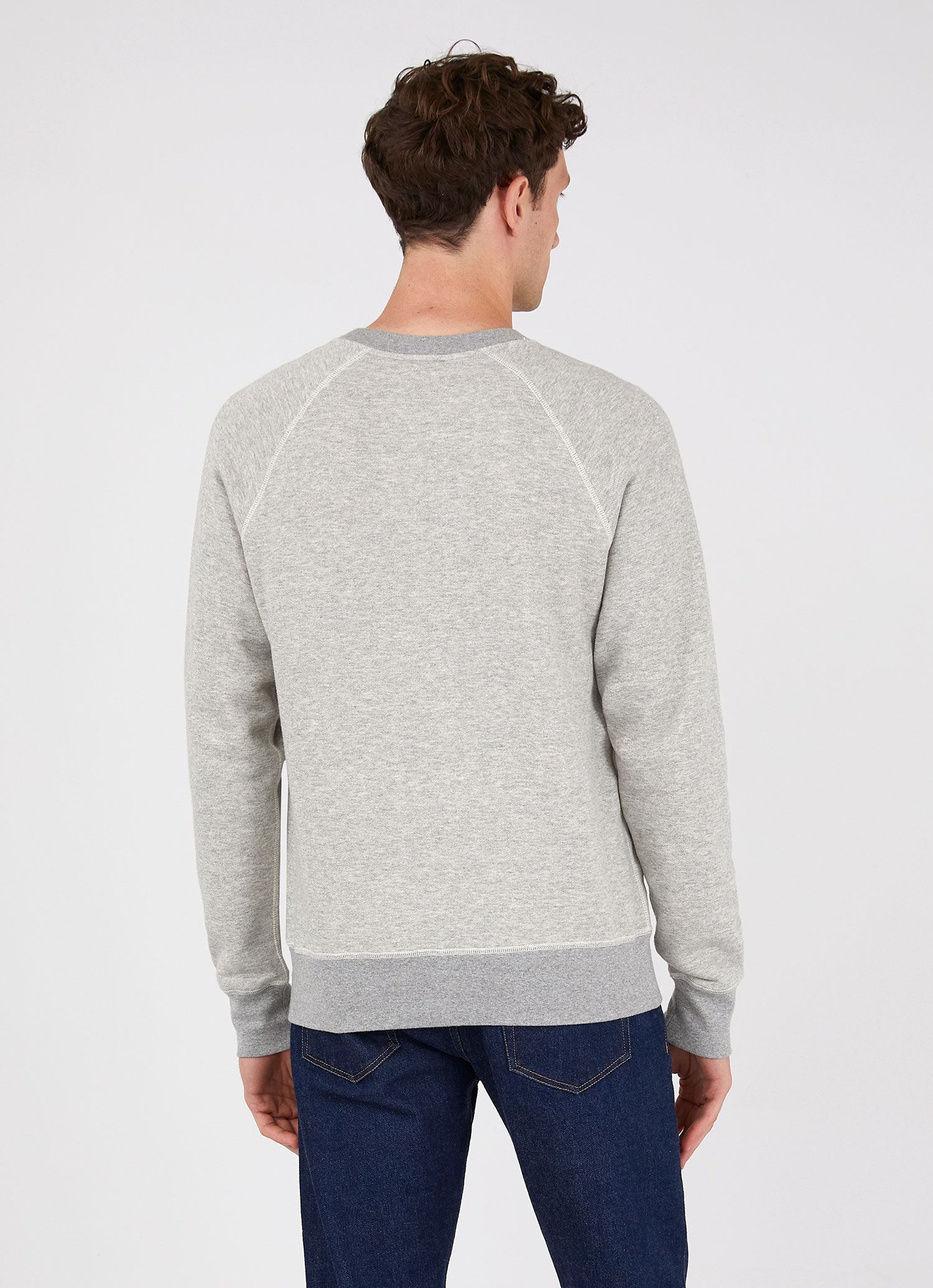 Men's Japanese Loopwheel Sweatshirt in Mid Grey Melange