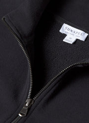 Men's Half Zip Loopback Sweatshirt in Black