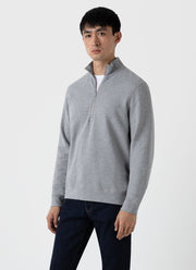 Men's Half Zip Loopback Sweatshirt in Grey Melange