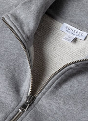 Men's Half Zip Loopback Sweatshirt in Grey Melange