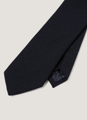 Men's Textured Wool Tie in Navy
