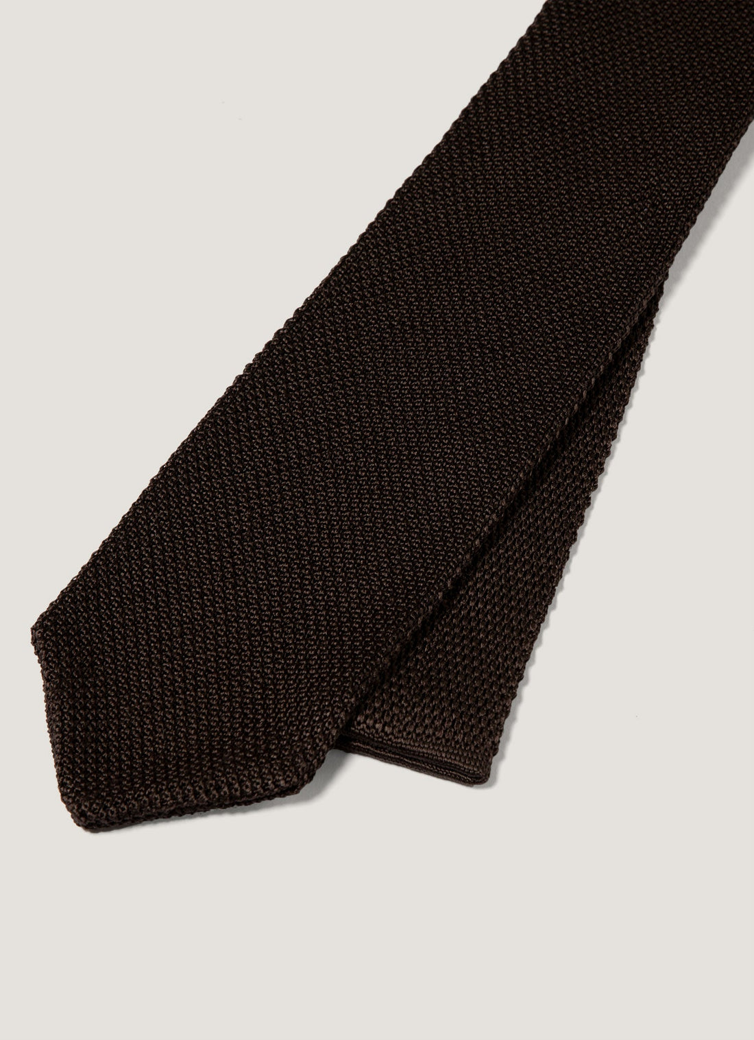 Men's Silk Knitted Tie in Dark Chocolate