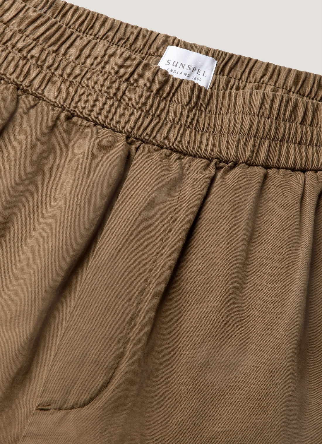 Men's Cotton Linen Drawstring Trouser in Dark Cedar
