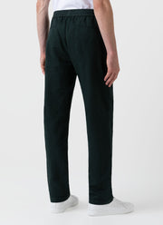 Men's Cotton Linen Drawstring  Trouser in Seaweed