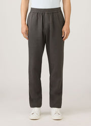Men's Cotton Linen Drawstring Trouser in Charcoal