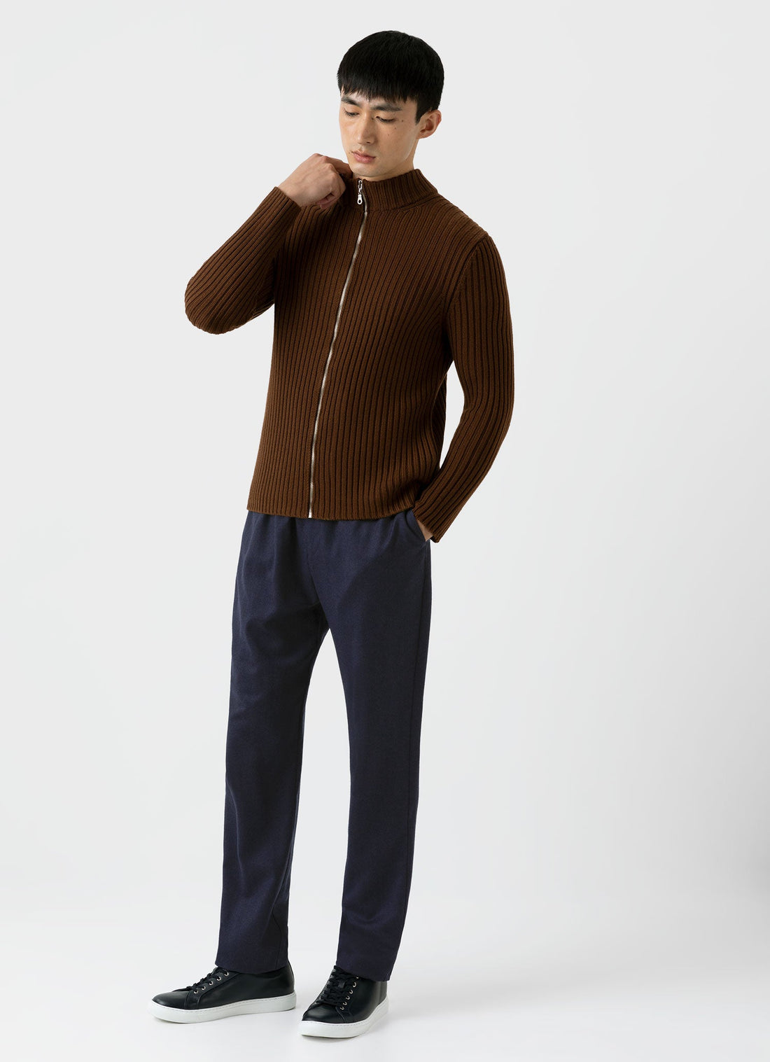 Men's Drawstring  Trouser in Blue Melange