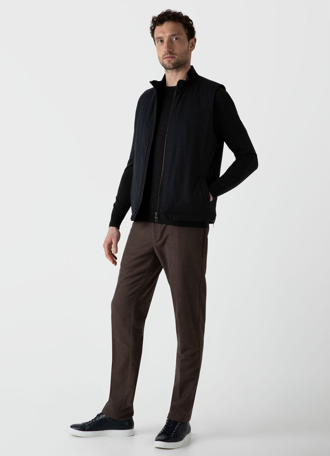 Men's Moleskin Trouser in Dark Walnut
