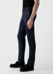 Men's Wool Trouser in Navy Melange